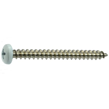 Midwest Fastener Sheet Metal Screw, #10 x 2 in, Painted 18-8 Stainless Steel Pan Head Phillips Drive, 100 PK 09091